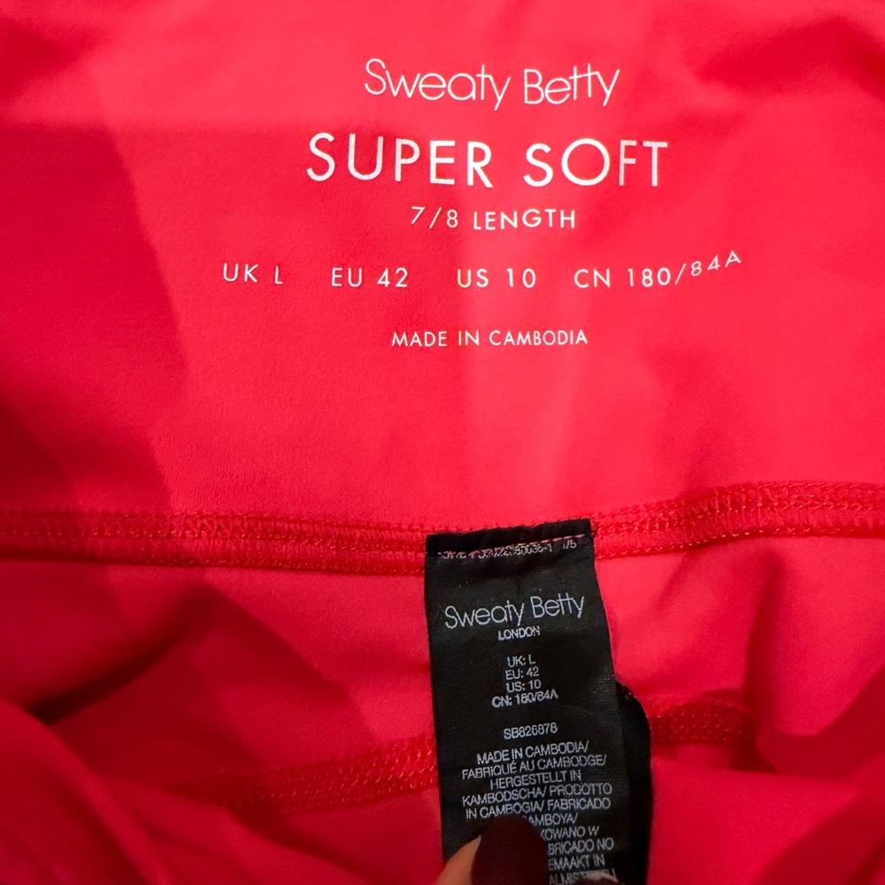 Sweaty Betty Super Soft Women pink leggings with pocket